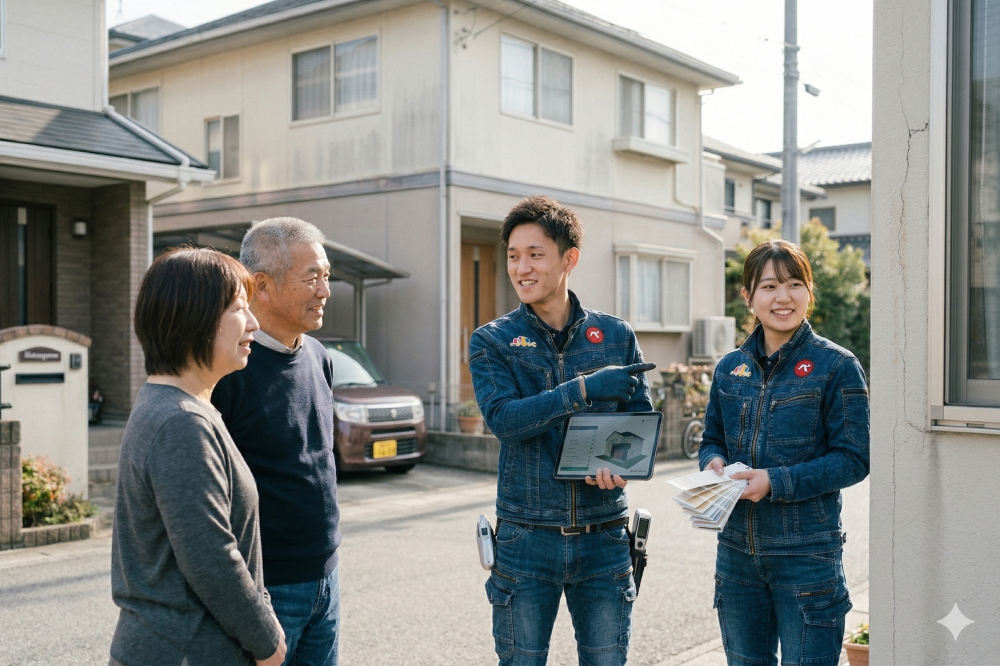 【外装リフォームの現場担当】施工・進捗管理・カラー提案など／安定して働く／福利厚生充実◎のイメージ画像